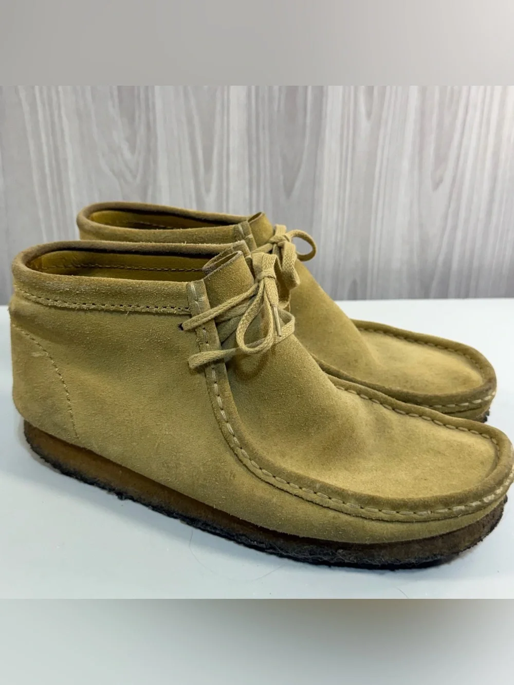 Clarks Originals Mens Wallabee Maple Suede Chukka‎ Boot Sz 9 Crepe Sole Moc Toe